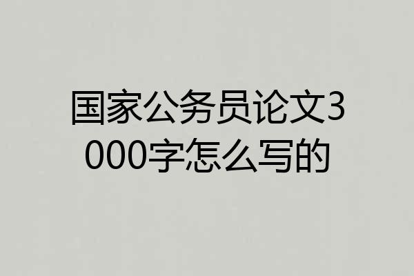 国家公务员论文3000字怎么写的