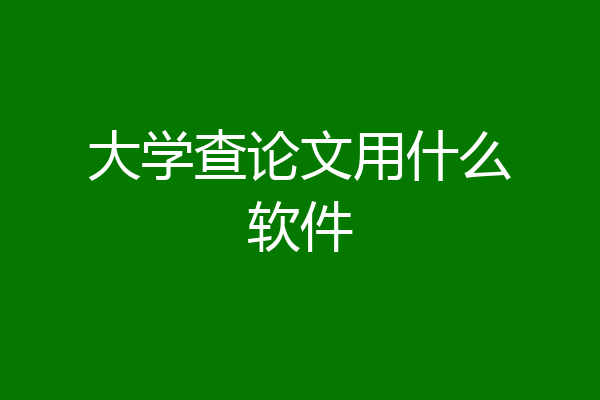 大学查论文用什么软件