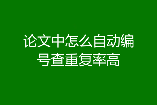 论文中怎么自动编号查重复率高