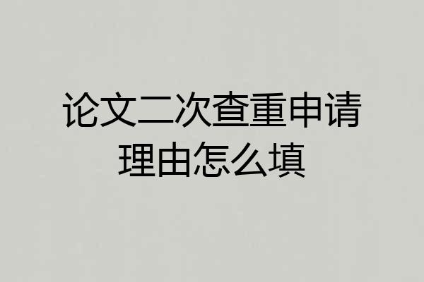 论文二次查重申请理由怎么填