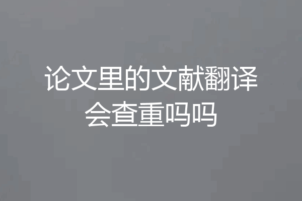 论文里的文献翻译会查重吗吗