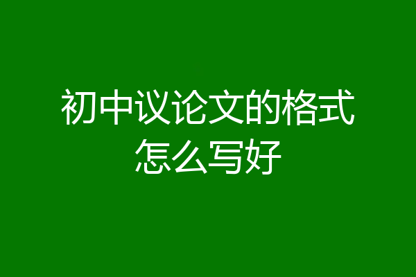 初中议论文的格式怎么写好