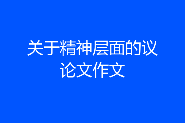 关于精神层面的议论文作文