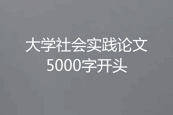 大学社会实践论文5000字开头