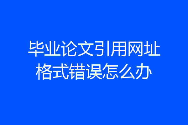 毕业论文引用网址格式错误怎么办