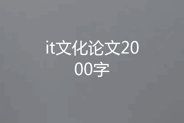it文化论文2000字