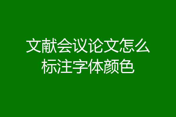 文献会议论文怎么标注字体颜色