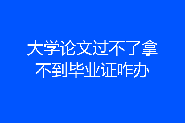 大学论文过不了拿不到毕业证咋办