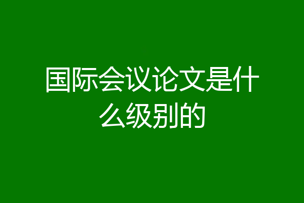 国际会议论文是什么级别的