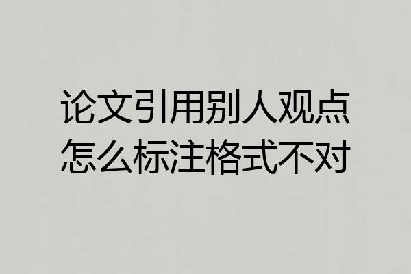 论文引用别人观点怎么标注格式不对