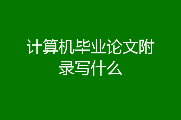 计算机毕业论文附录写什么