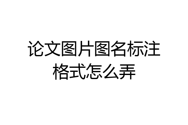论文图片图名标注格式怎么弄