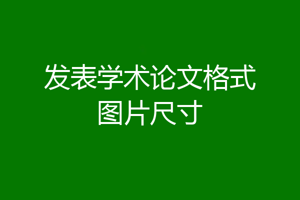 发表学术论文格式图片尺寸