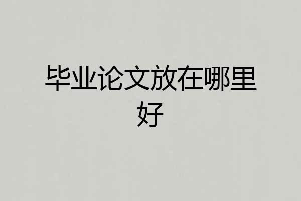毕业论文放在哪里好