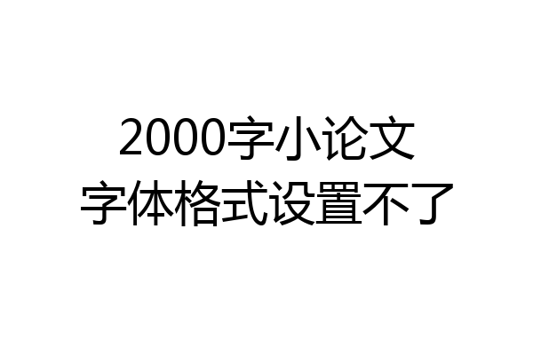 2000字小论文字体格式设置不了