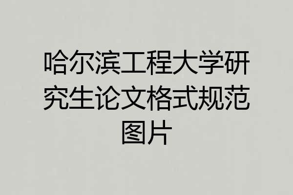哈尔滨工程大学研究生论文格式规范图片