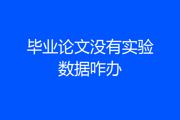 毕业论文没有实验数据咋办