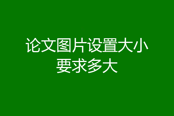 论文图片设置大小要求多大