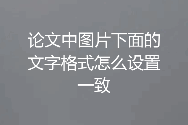 论文中图片下面的文字格式怎么设置一致
