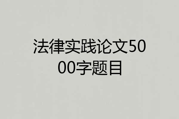 法律实践论文5000字题目