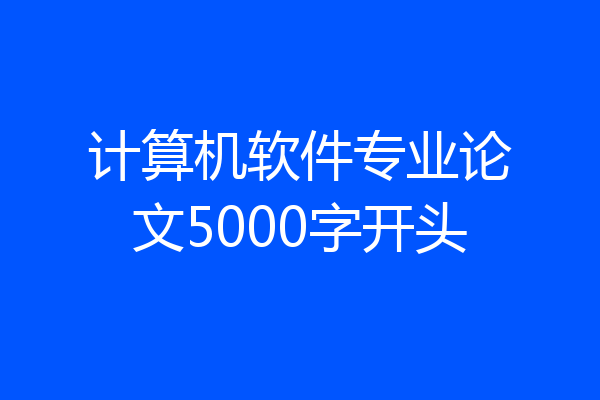 计算机软件专业论文5000字开头