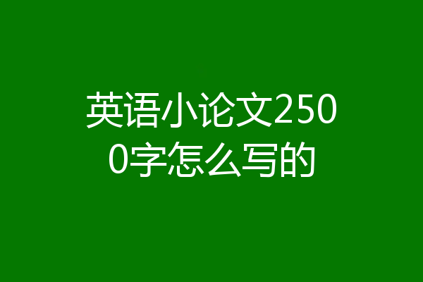 英语小论文2500字怎么写的
