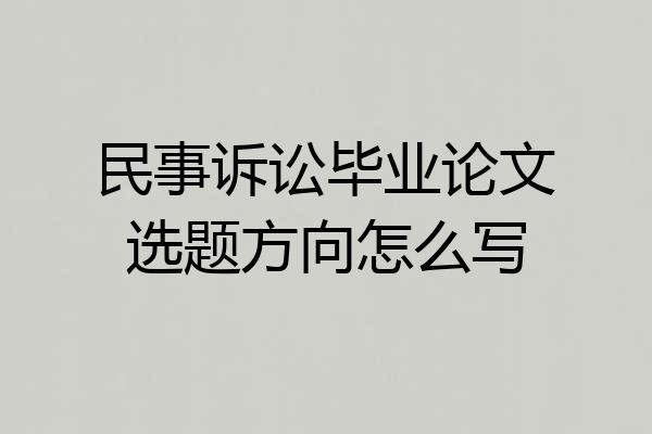 民事诉讼毕业论文选题方向怎么写