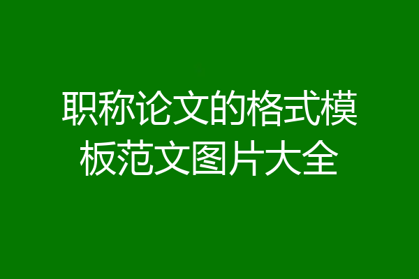 职称论文的格式模板范文图片大全