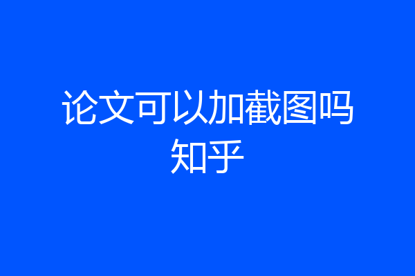 论文可以加截图吗知乎