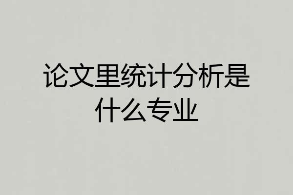 论文里统计分析是什么专业