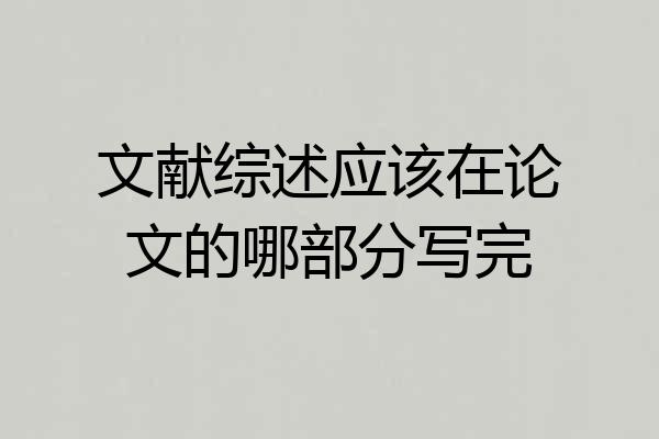 文献综述应该在论文的哪部分写完