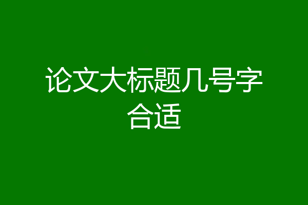 论文大标题几号字合适