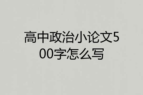 高中政治小论文500字怎么写
