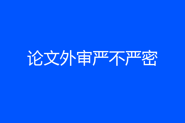 论文外审严不严密