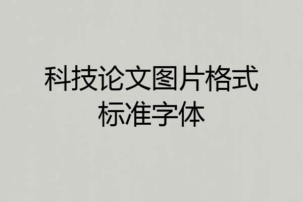 科技论文图片格式标准字体