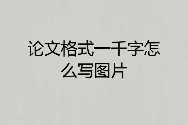 论文格式一千字怎么写图片