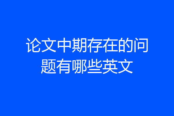 论文中期存在的问题有哪些英文