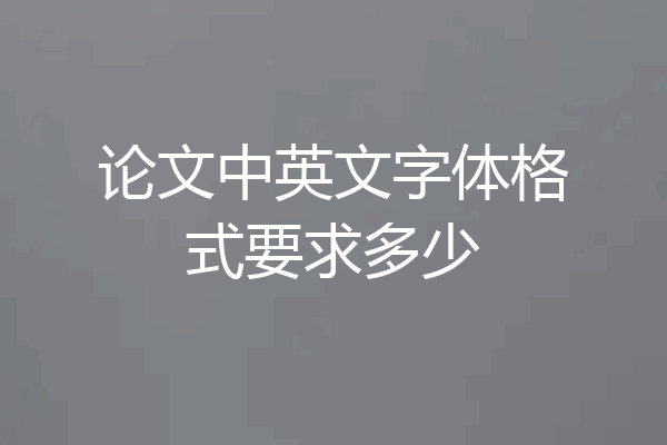 论文中英文字体格式要求多少