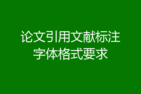 论文引用文献标注字体格式要求