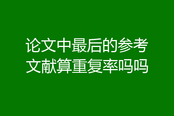 论文中最后的参考文献算重复率吗吗