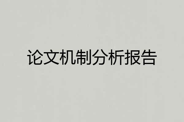 论文机制分析报告