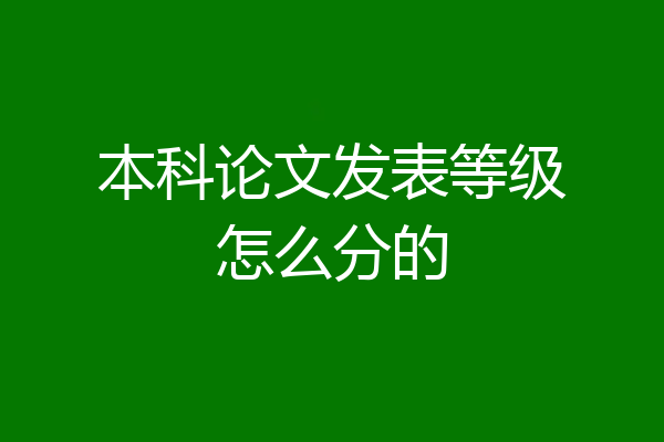 本科论文发表等级怎么分的