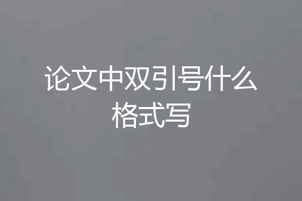 论文中双引号什么格式写