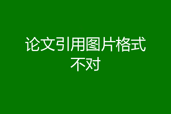 论文引用图片格式不对