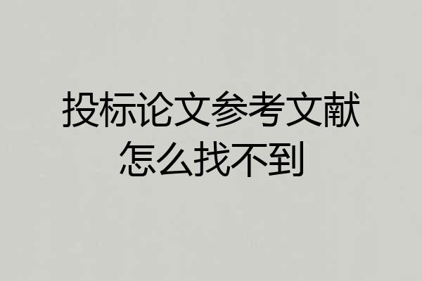 投标论文参考文献怎么找不到