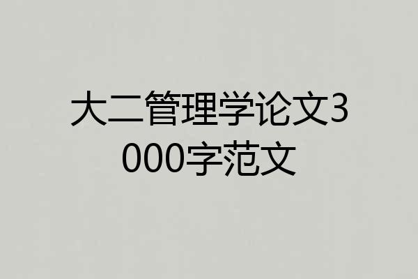 大二管理学论文3000字范文