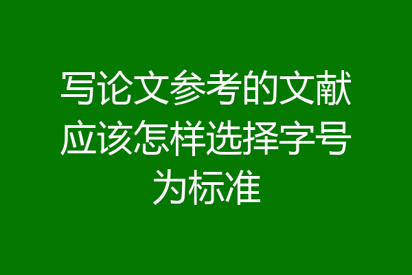 写论文参考的文献应该怎样选择字号为标准