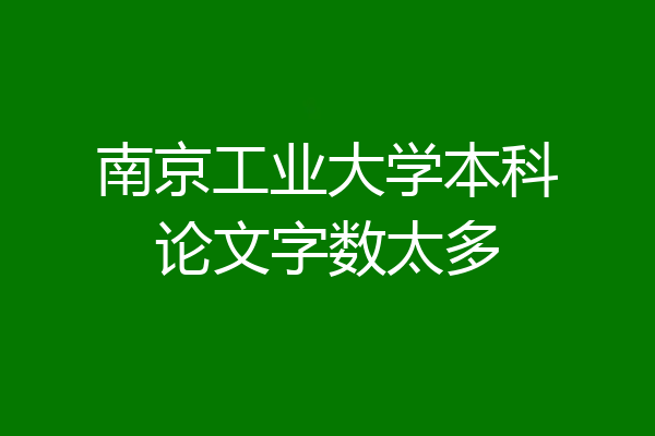 南京工业大学本科论文字数太多