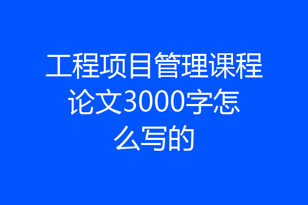 工程项目管理课程论文3000字怎么写的