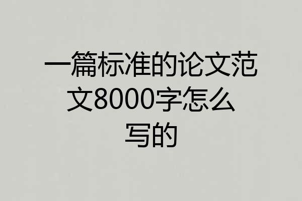 一篇标准的论文范文8000字怎么写的